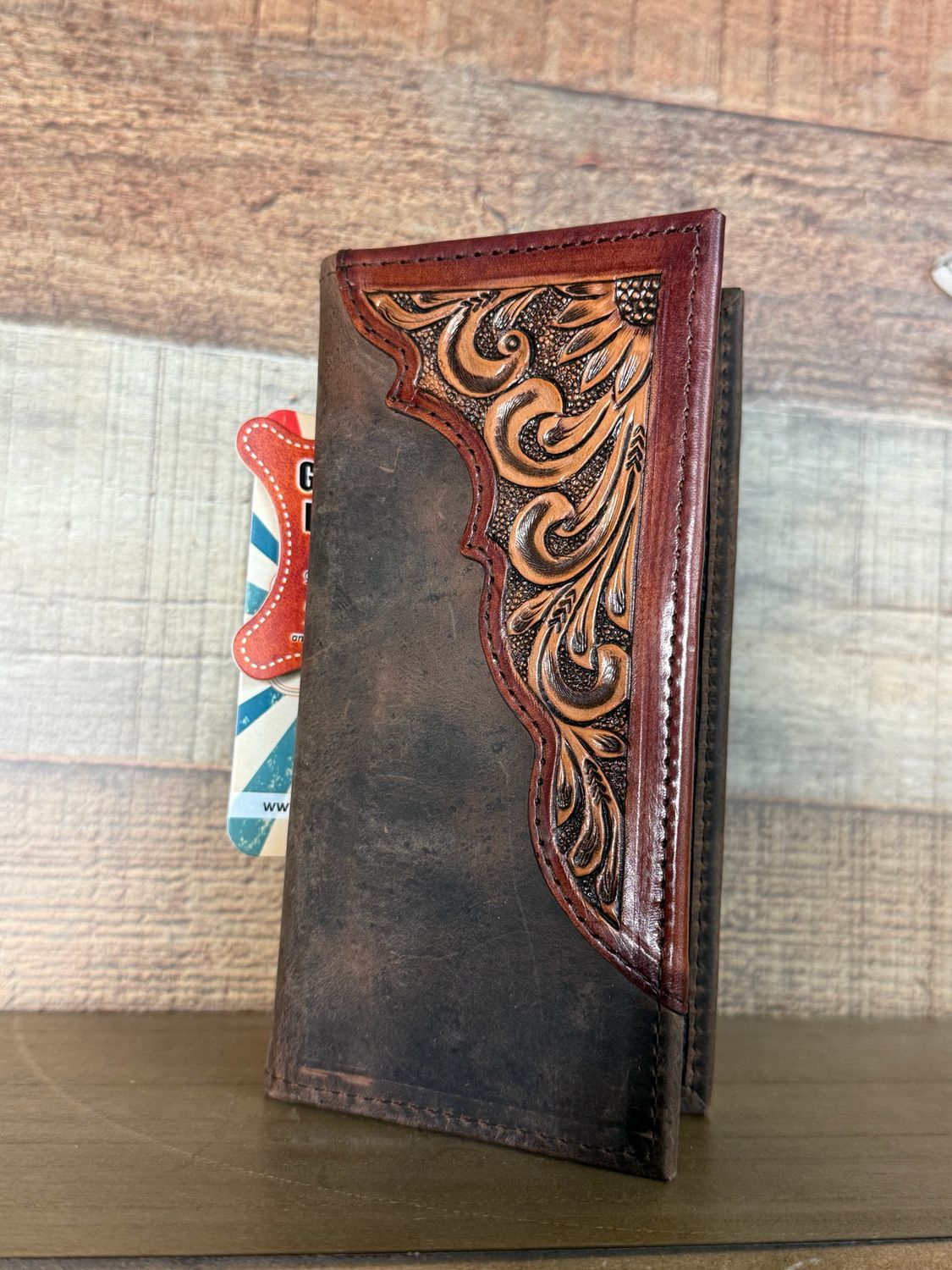Leather Tooled Long Wallet
