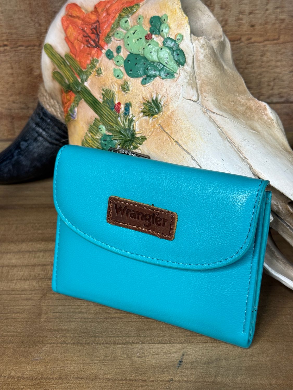 Wrangler Trifold Turquoise Wallet
