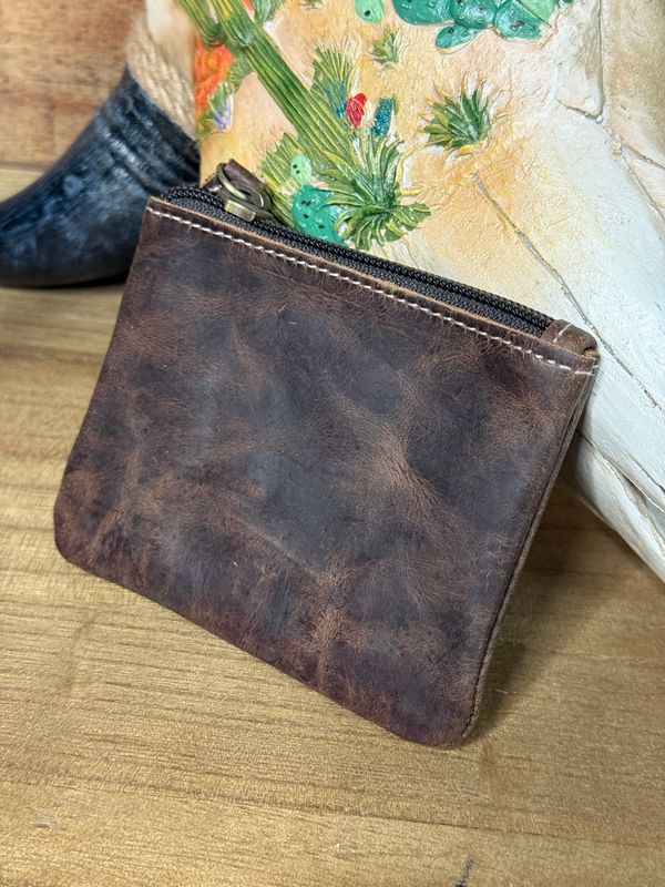 Brown Leather Coin Pouch