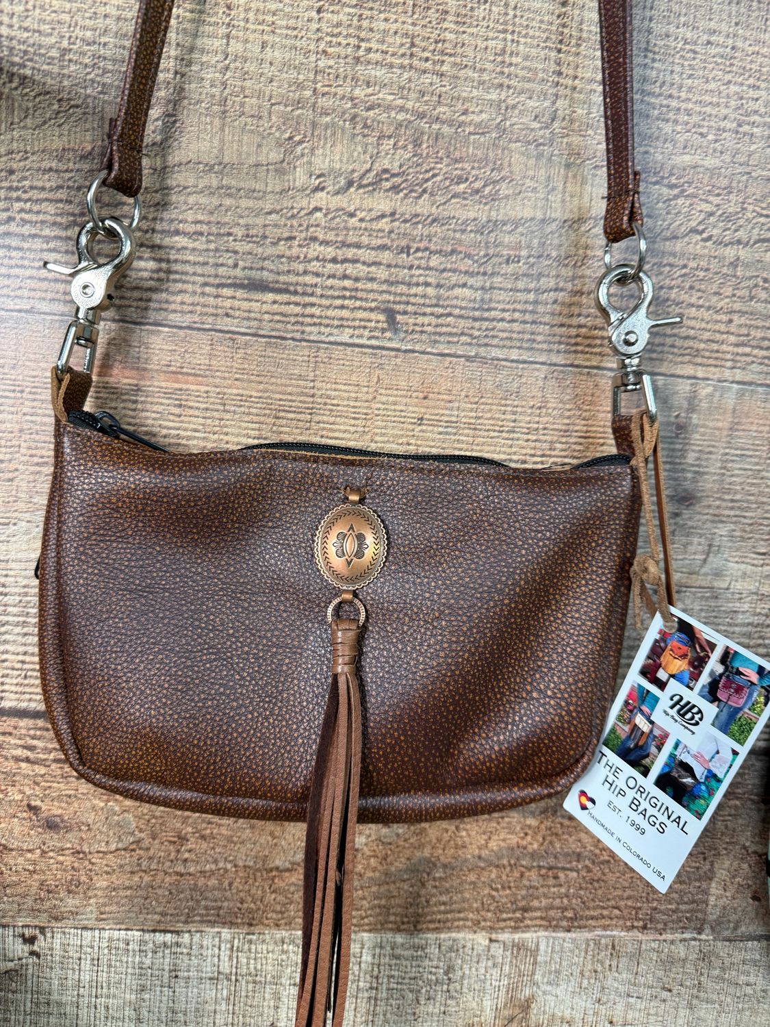 Brown Copper Leather Hip Bag Conceal Carry Bag