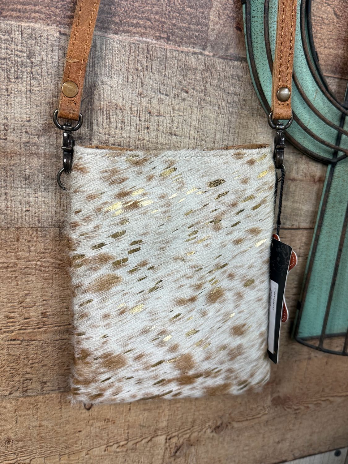 American Darling Gold Wash Cowhide Small Crossbody 