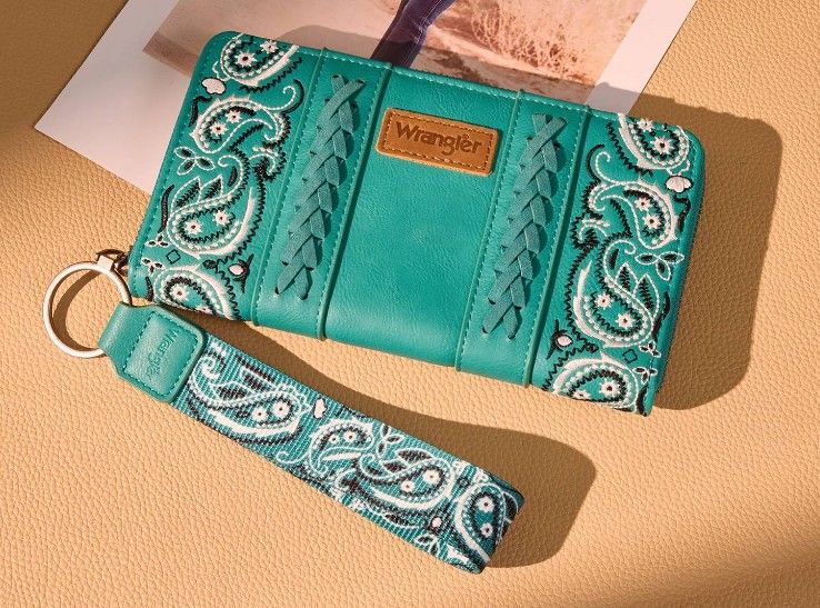 Wrangler Paisley Print Wallet -Turquoise