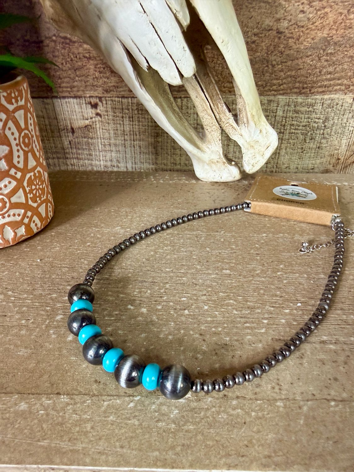 Western Navajo Pearl Choker Necklace 