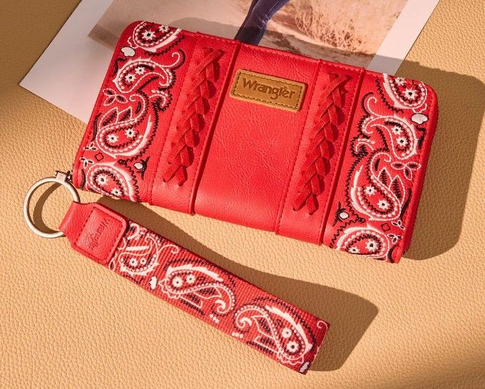 Wrangler Paisley Print Wallet -Red