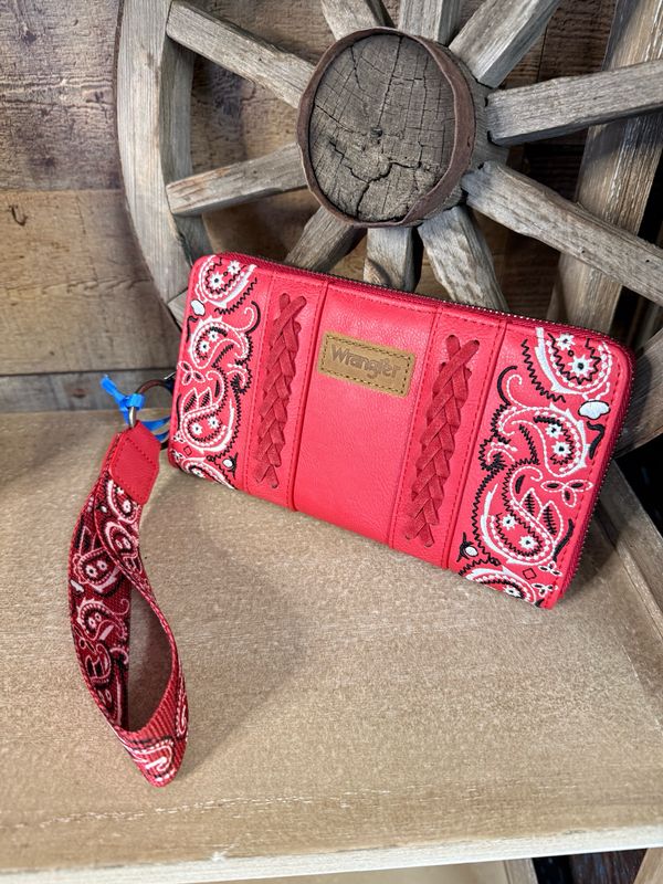 Wrangler Paisley Print Wallet -Red