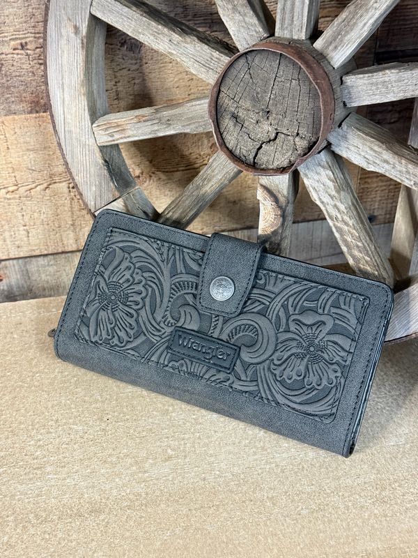 Wrangler Floral Tooled RFID Wallet 