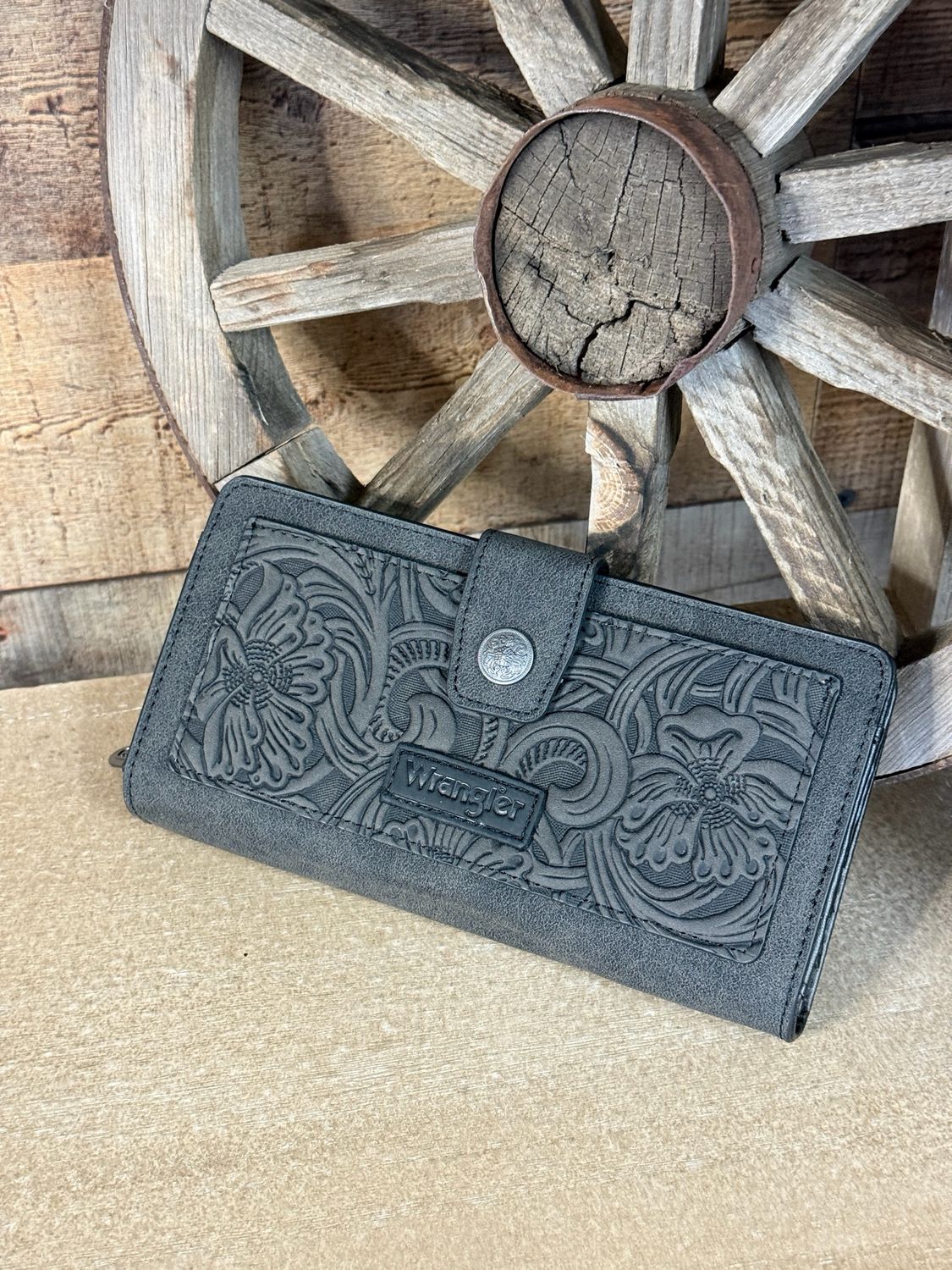 Wrangler Floral Tooled RFID Wallet 