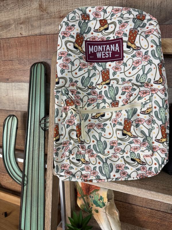 Montana West 2pc Cactus &amp; Boots Back Pack
