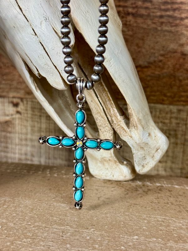 Turquoise Cross Necklace