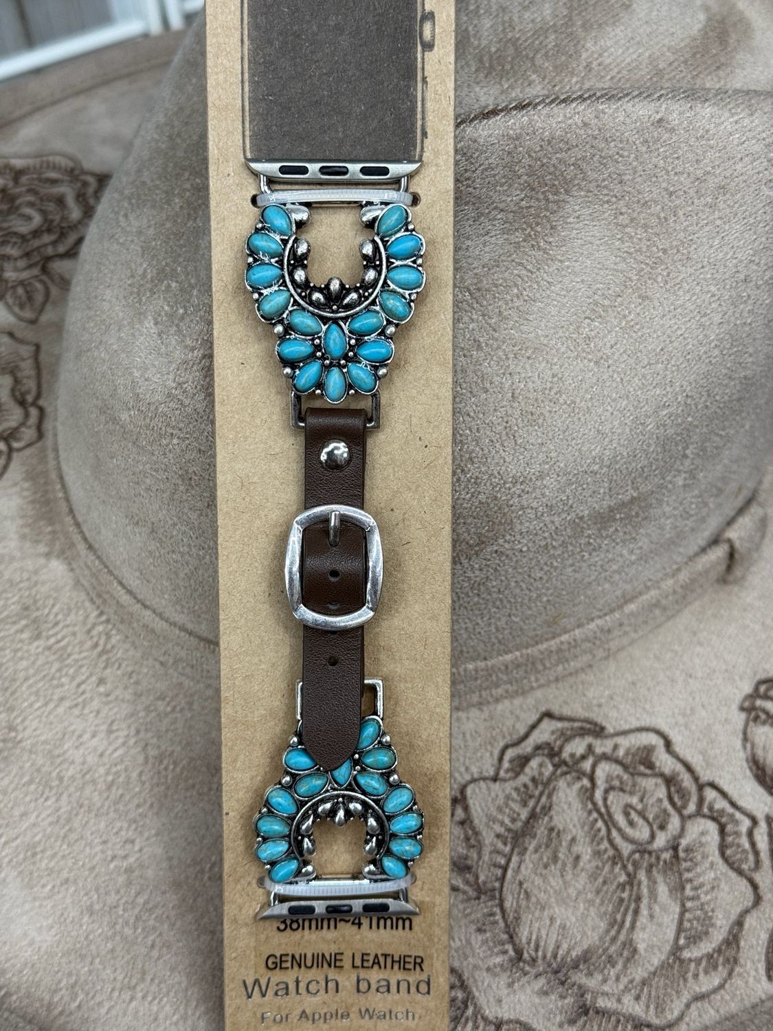 38/41 Turquoise Squash Leather Apple Watch Band 