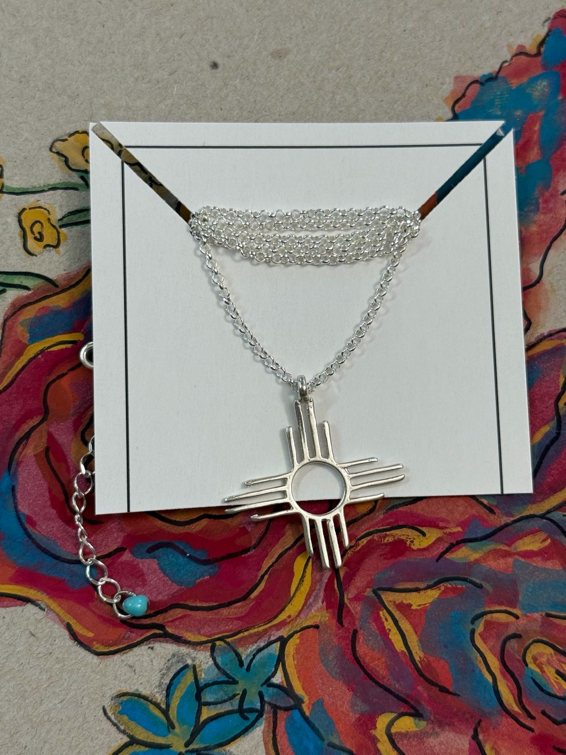 Silver Zia Pendant Necklace 