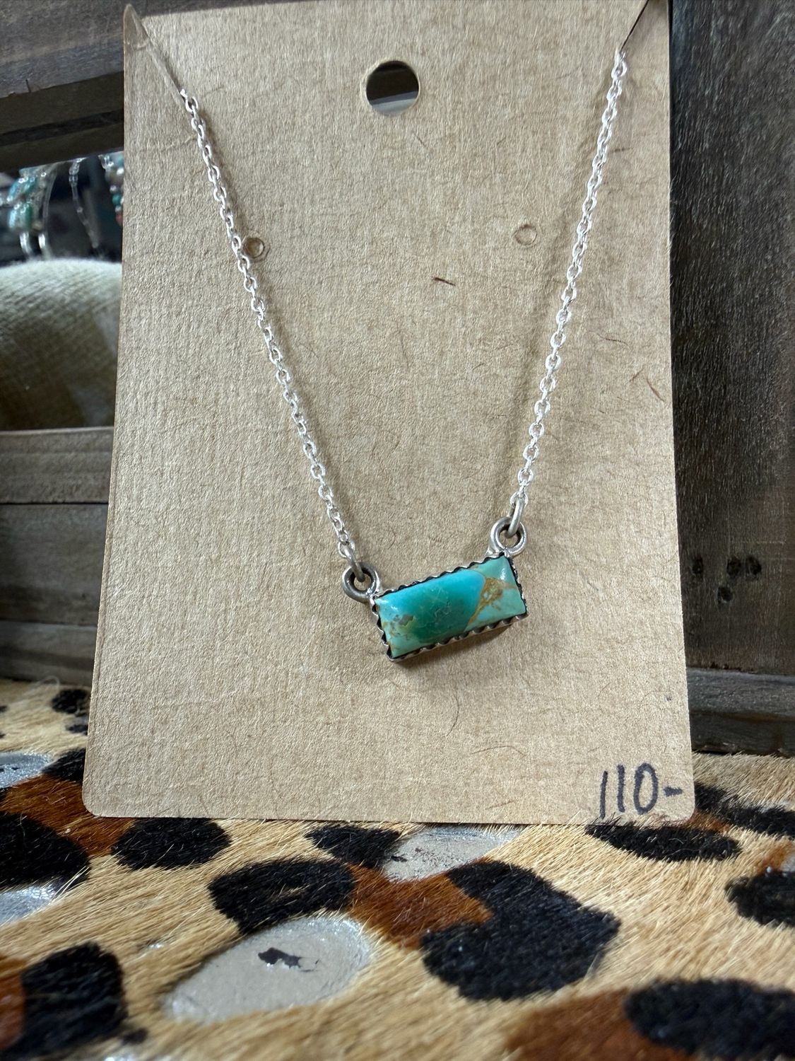 Turquoise Small Bar Necklace
