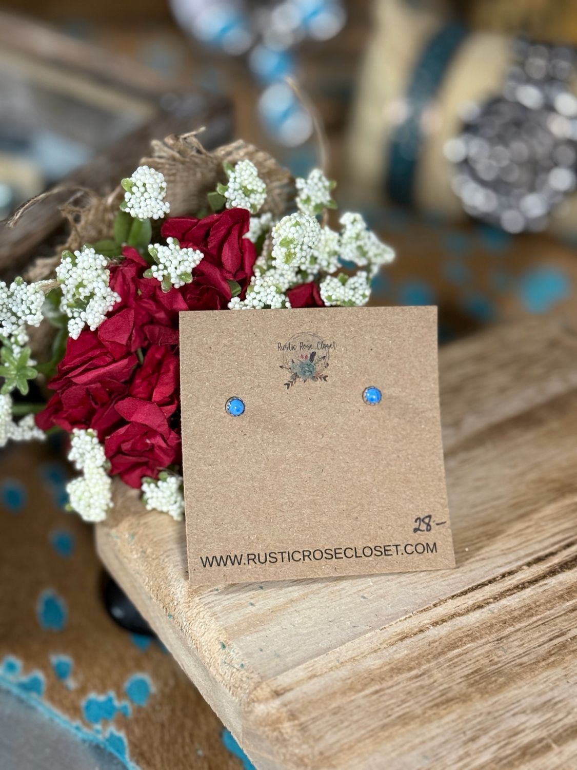 Tiny Lapis Stud Earrings