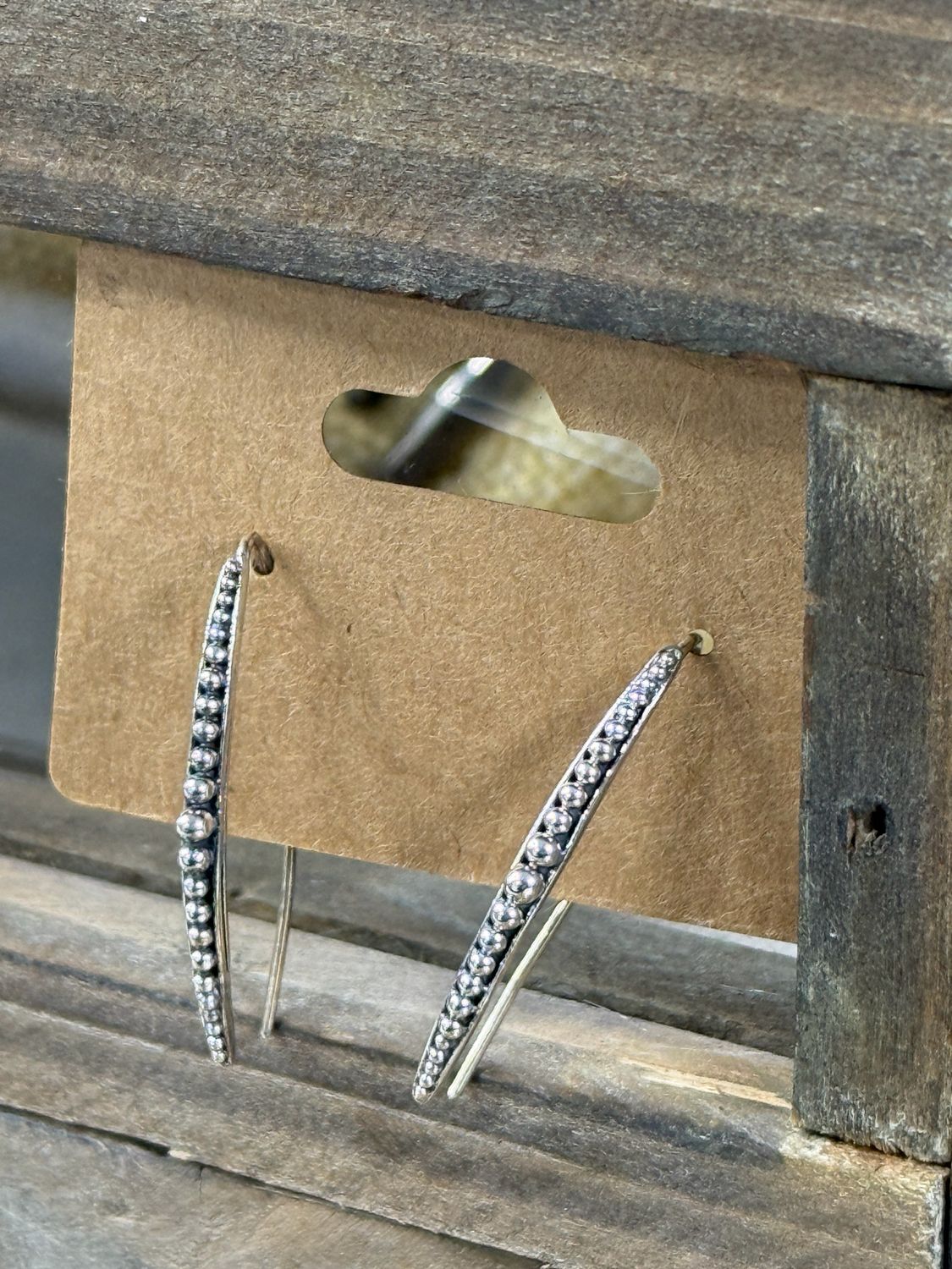 Sterling Ball Ear Climber Earrings