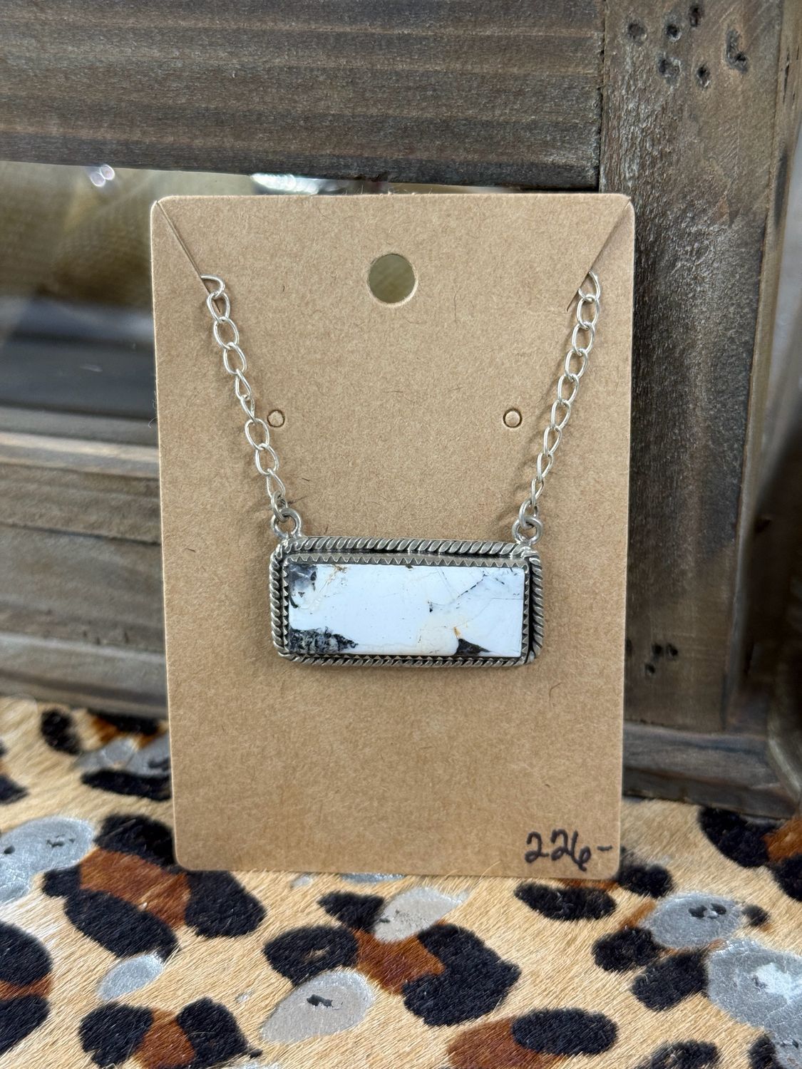 White Buffalo Bar Necklace 