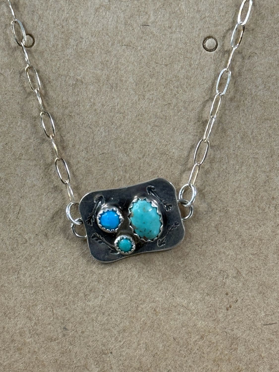 Silver Multi Stone Turquoise Necklace 