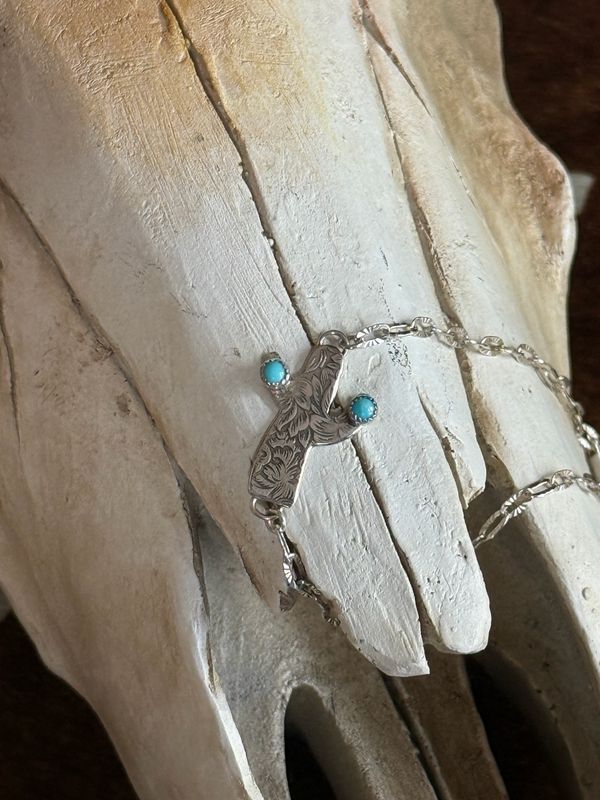 Turquoise Cactus Sterling Silver Bracelet