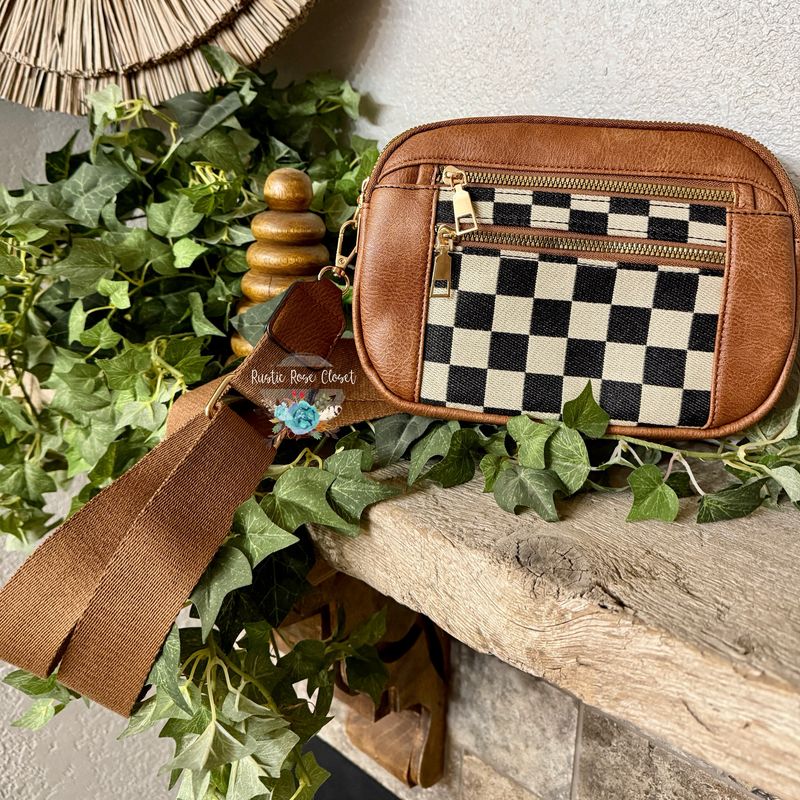 Checkmate Brown Crossbody Bag 