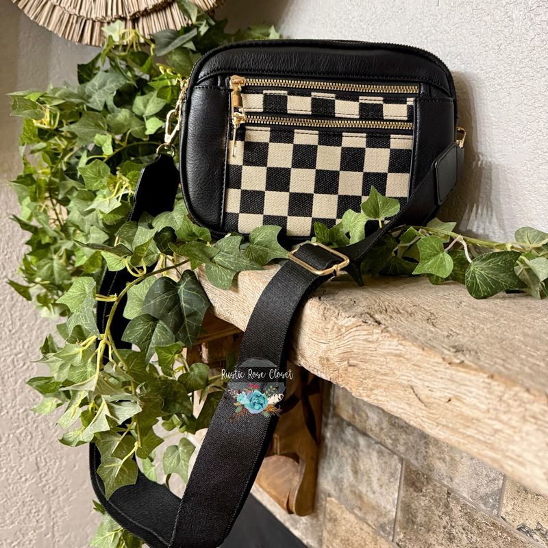 Checkmate Black Crossbody Bag