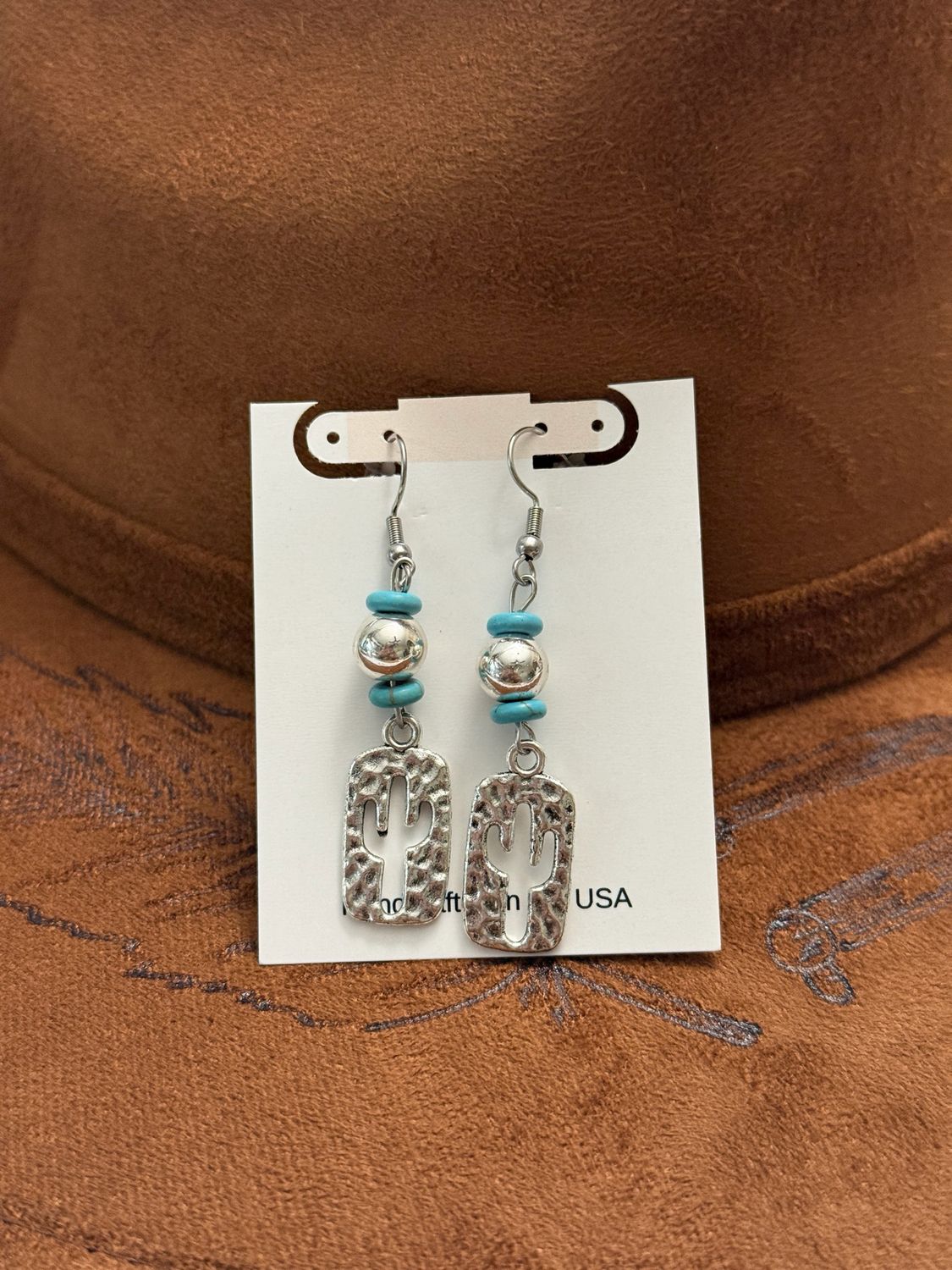 Cactus Cutout Bead Earrings