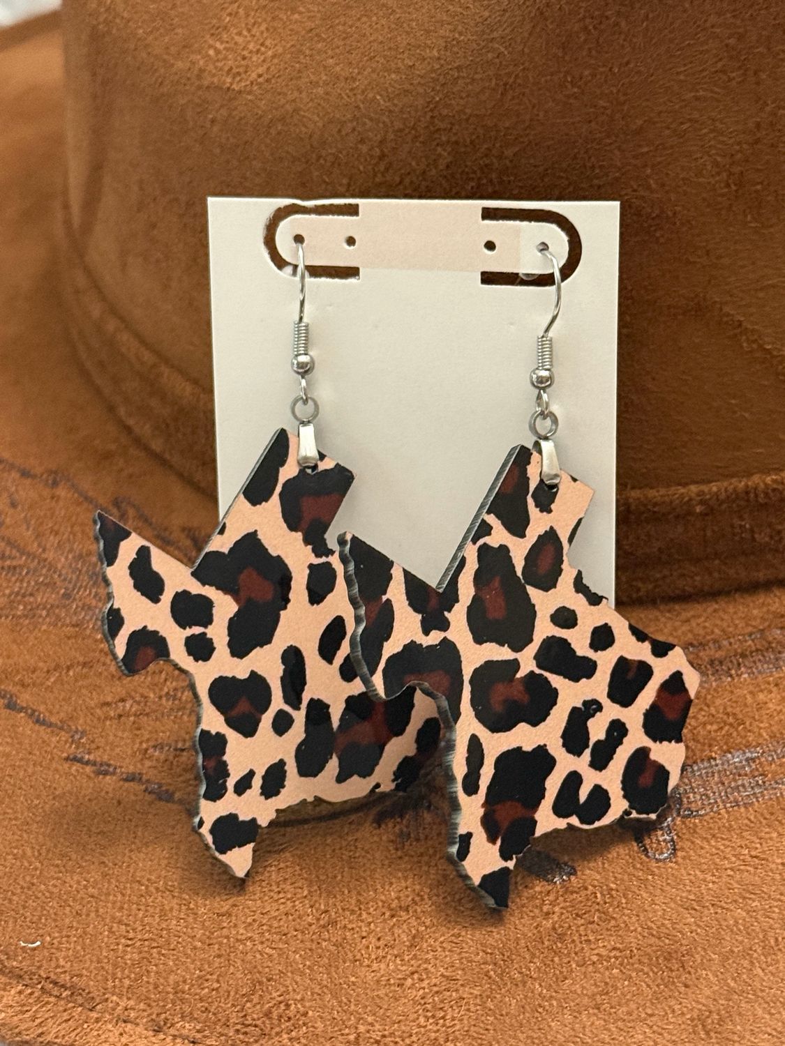 Texas Big Cheetah Leopard Earrings