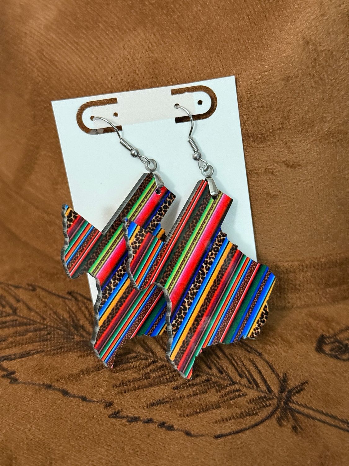 Texas Big Cheetah Serape Earrings