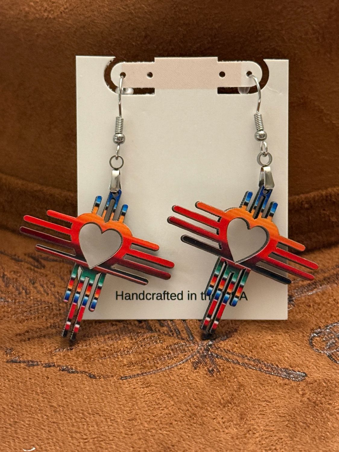 Zia Heart Serape Earrings