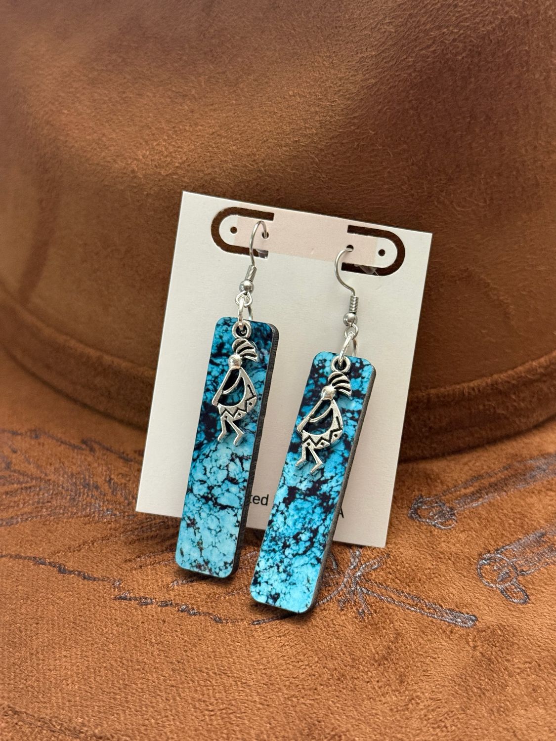 Kokopelli Turquoise Southwesten Earrings