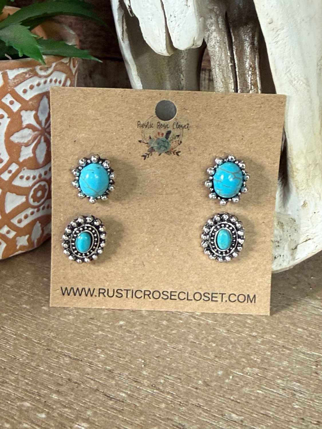 Western Turquoise Post Earrings