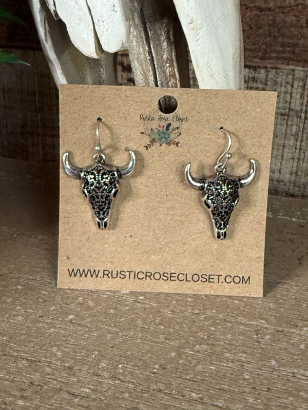 Steer Longhorn Dangle Earrings