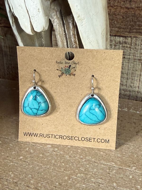 Turquoise Teardrop Dangle Earrings