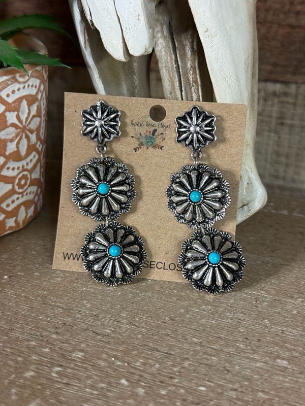 Textured Concho Earrings