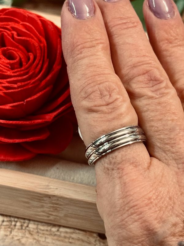 Spinner Stainless Steel Ring Size 7