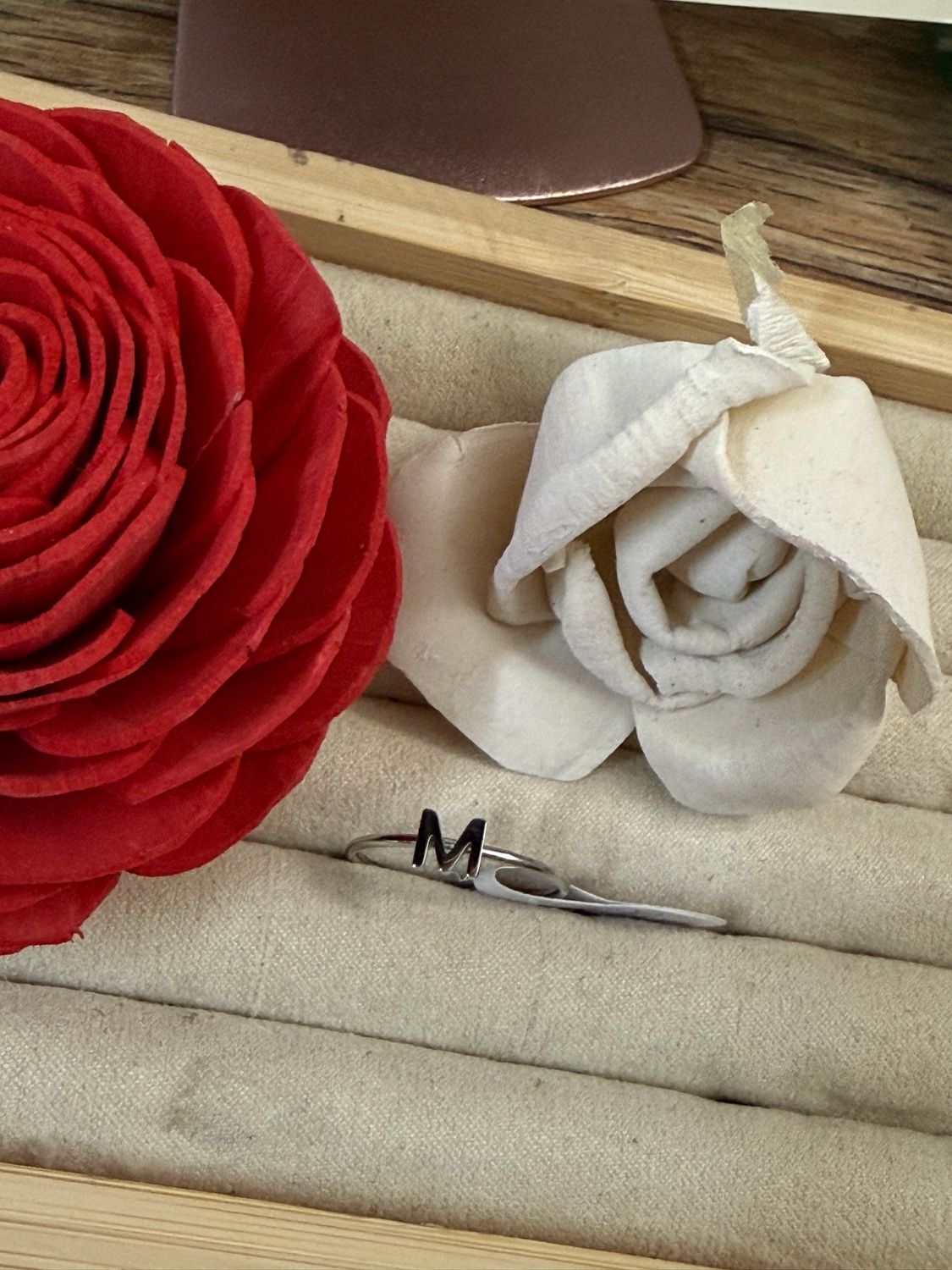 “M” Initial Letter Ring size 8