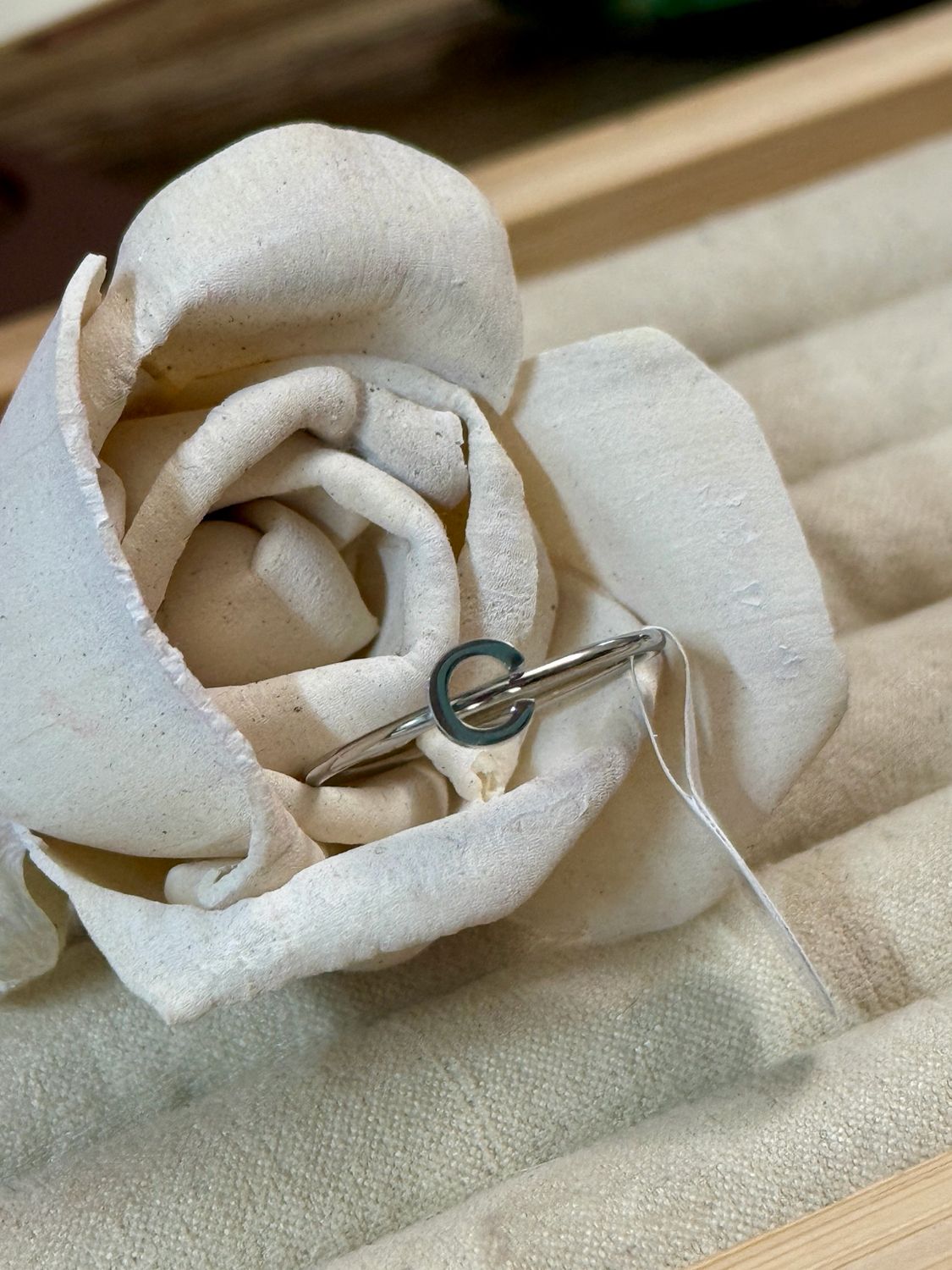 “C” Initial Letter Ring size 8