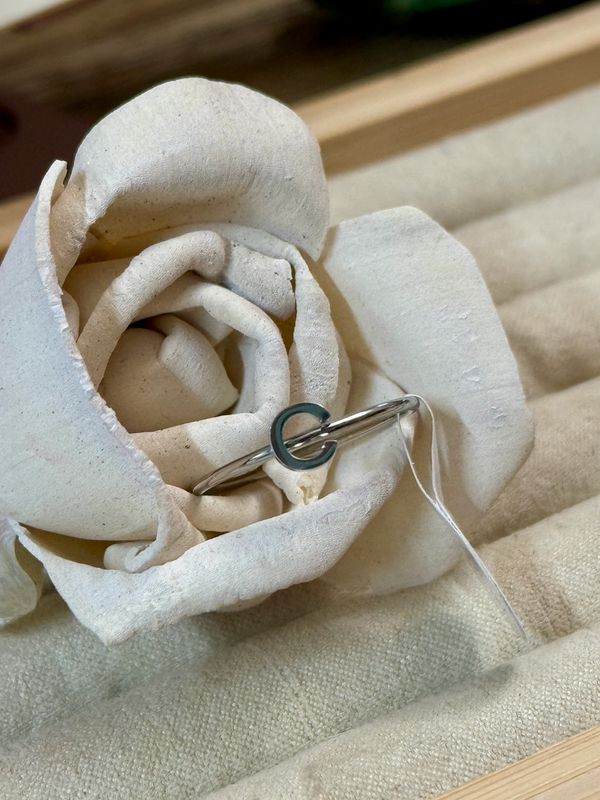 “C” Initial Letter Ring size 8