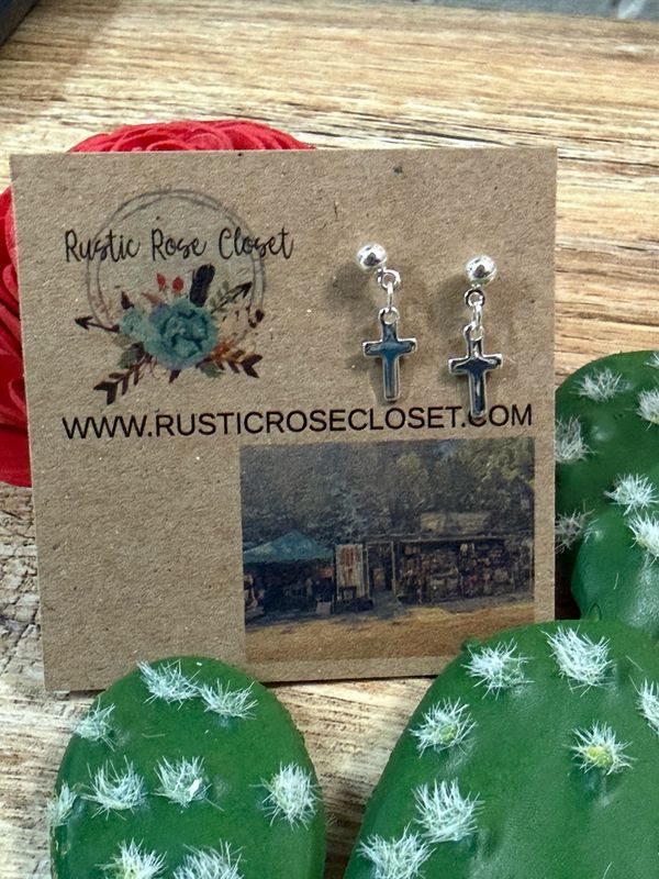 Dainty Cross Post Earrings