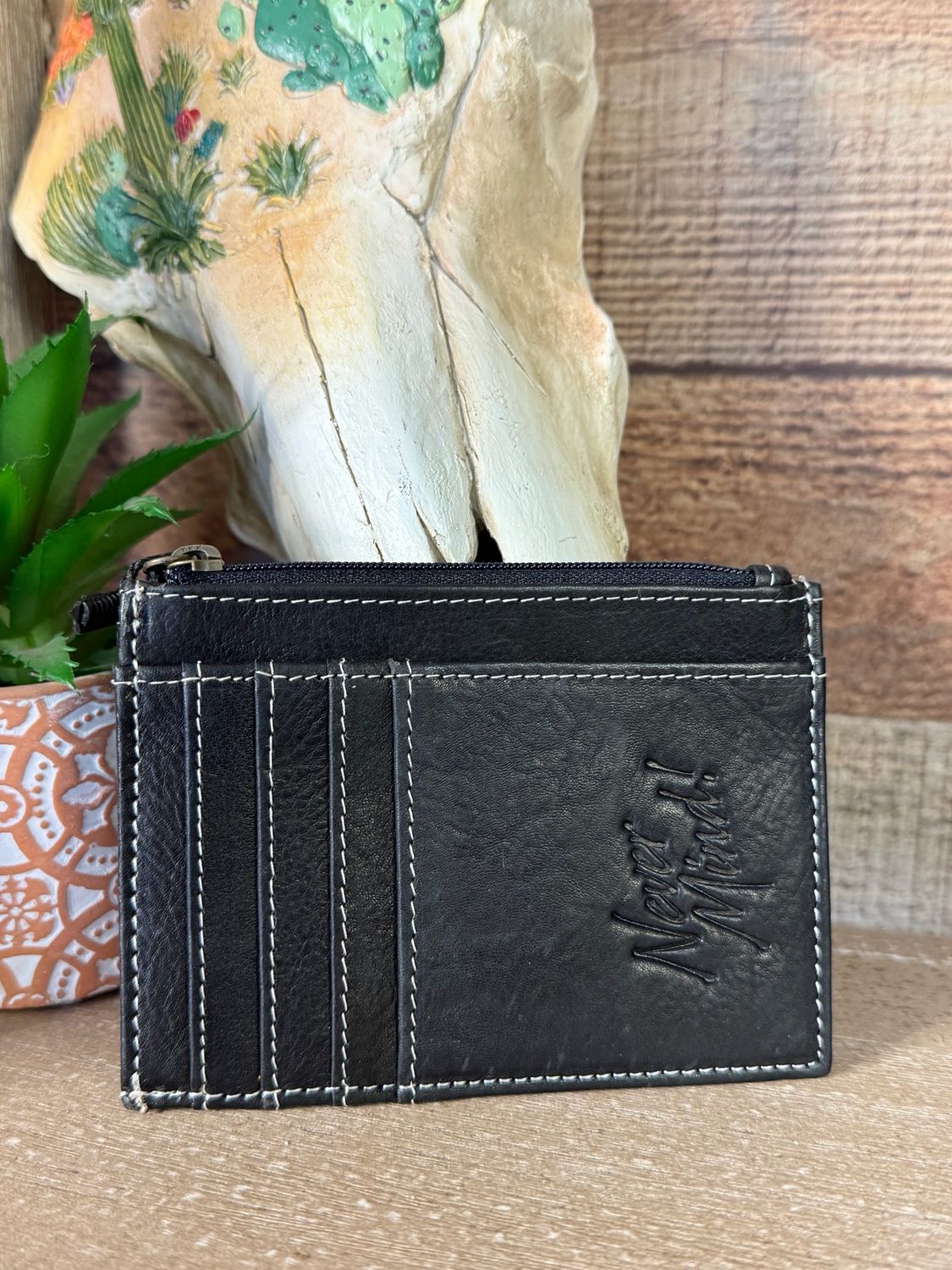 Black Leather Card Holder Wallet