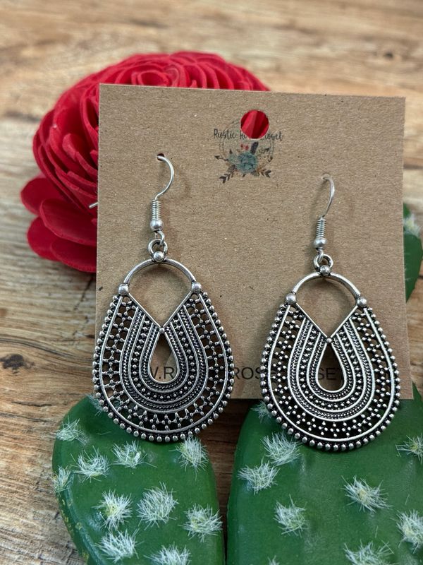 Antique Textured Curved Earrings