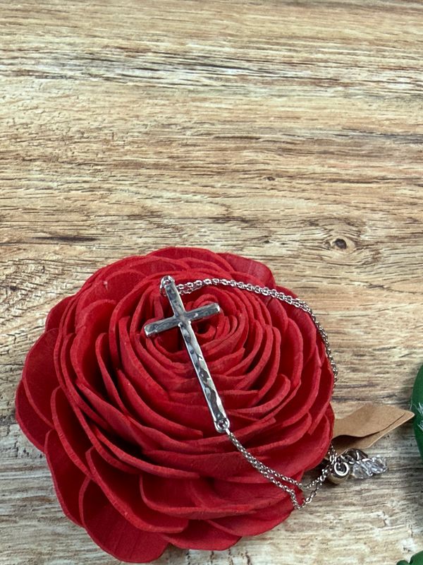 Silver Double Row Cross Bracelet