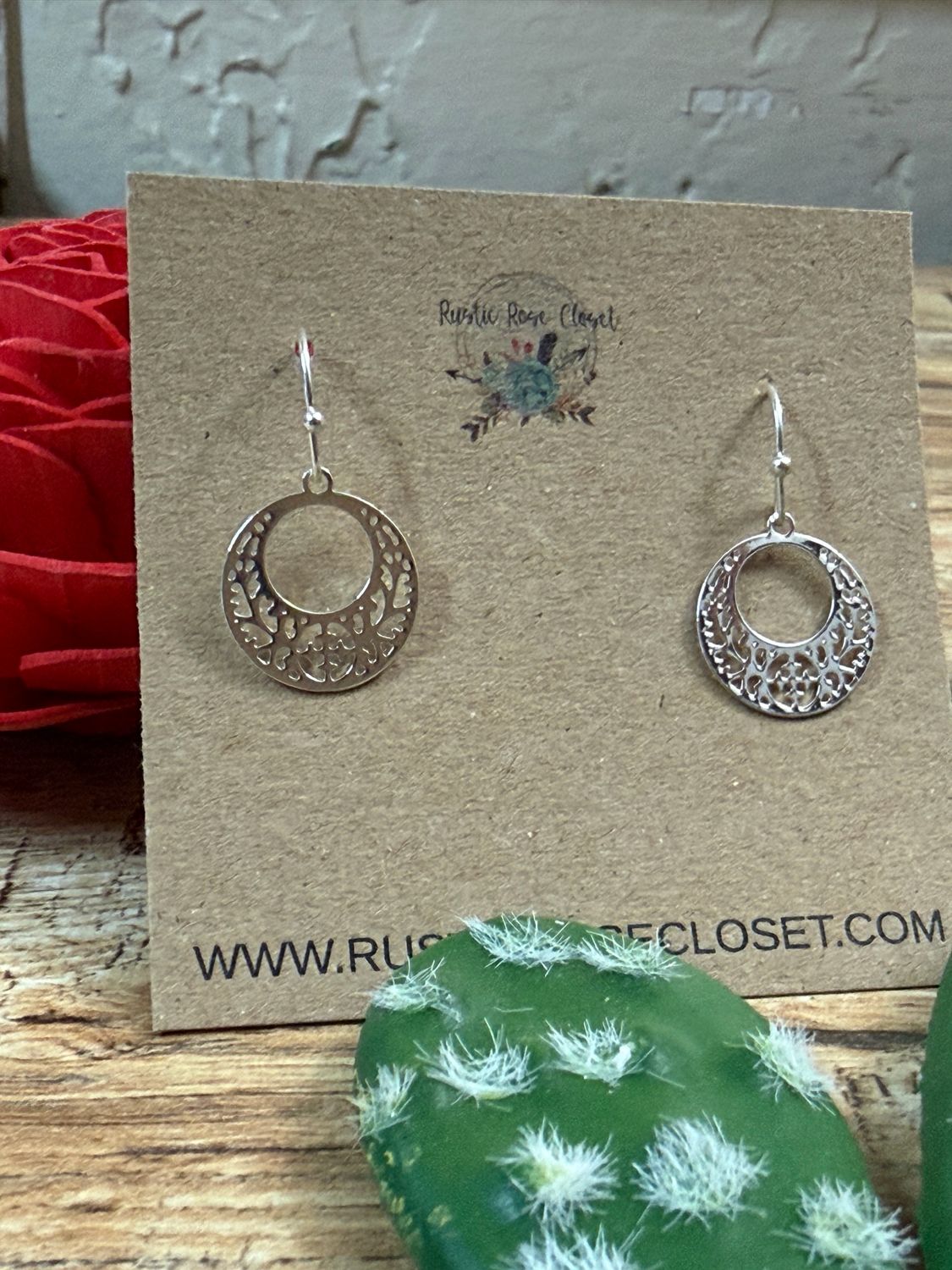 Round Lace Drop Earrings