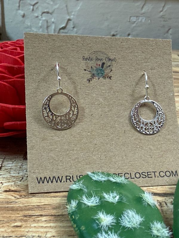 Round Lace Drop Earrings