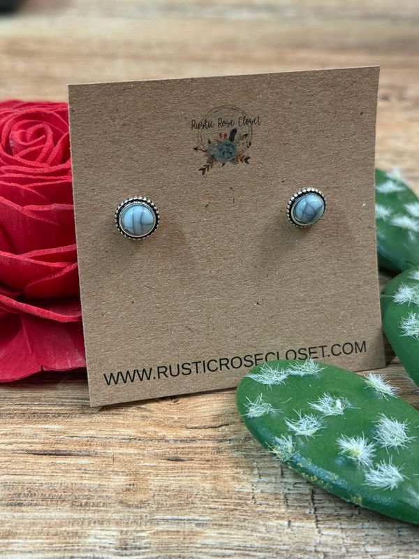Turquoise Stone Post Earrings