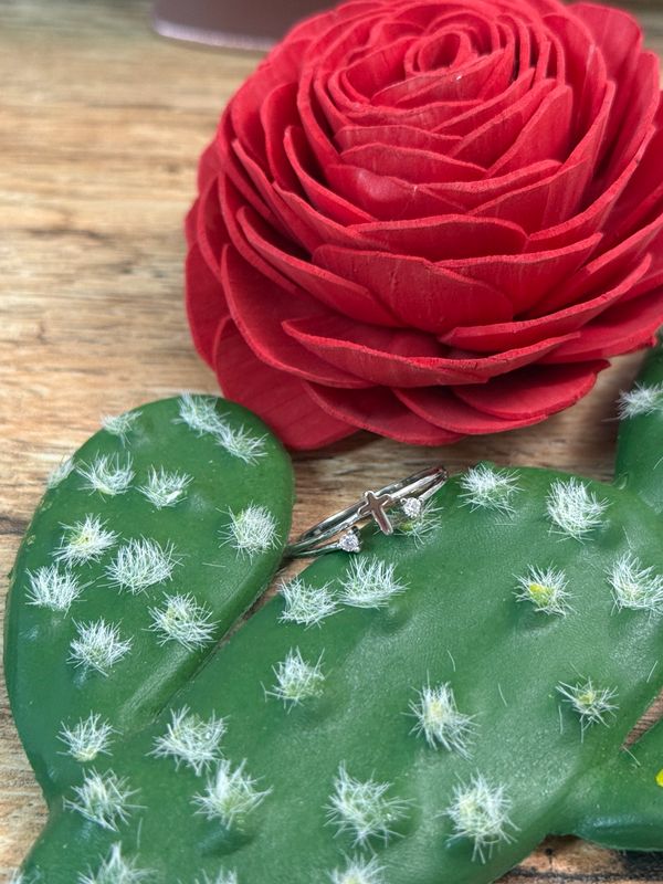 Cross Double Row Stacking Ring