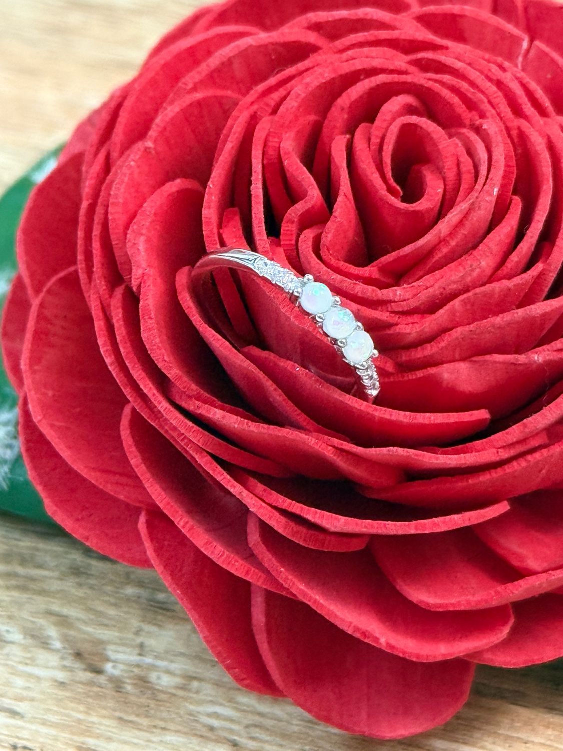 Dainty Triple Opal Stacking Ring