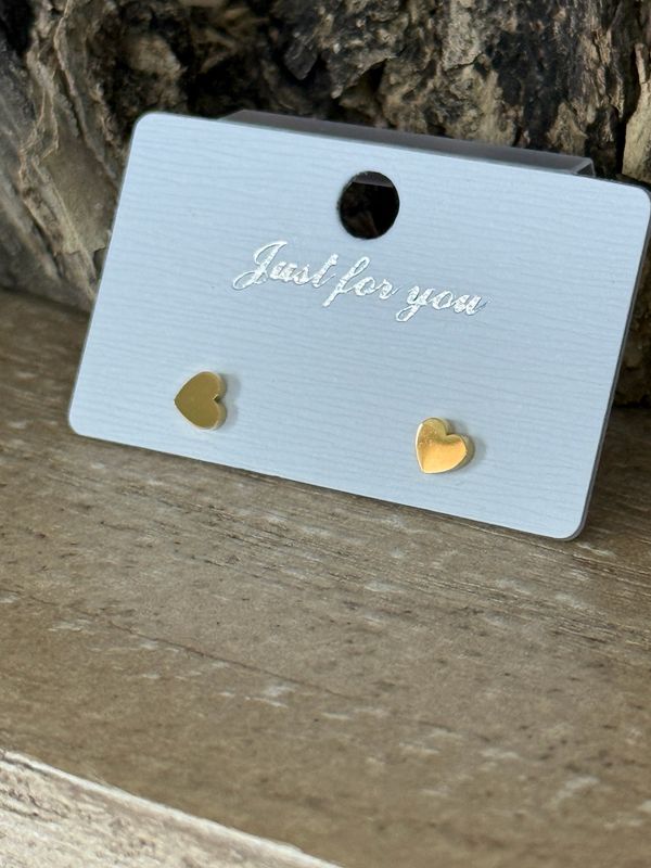 Gold 18k Heart Stud Earrings