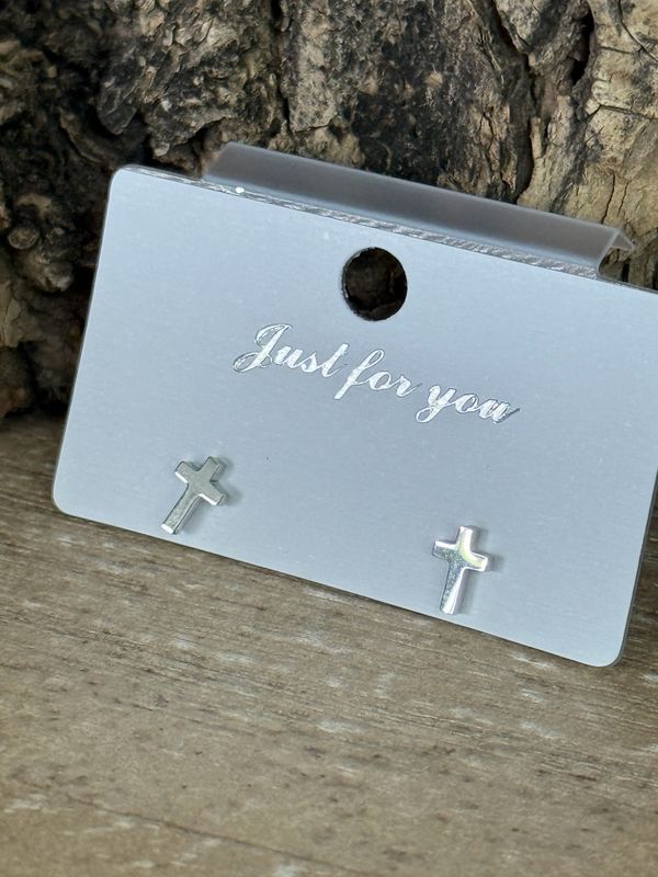 Stainless Cross Stud Earrings