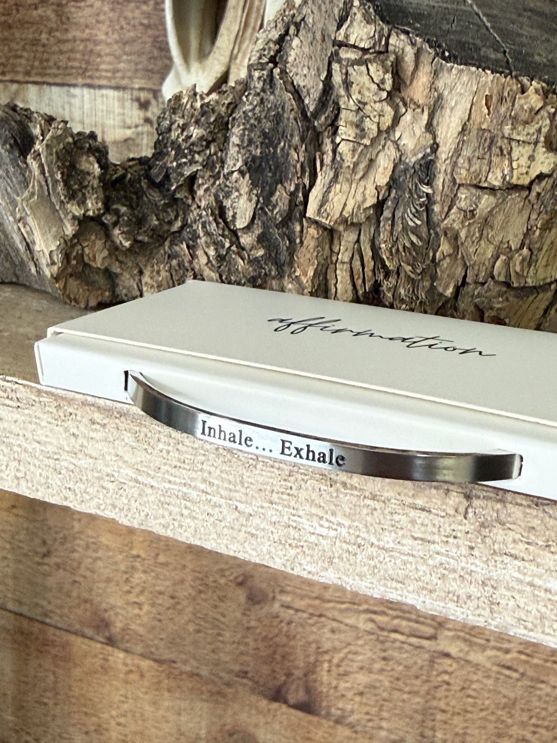 Stainless Inhaler Exhale Cuff Bracelet