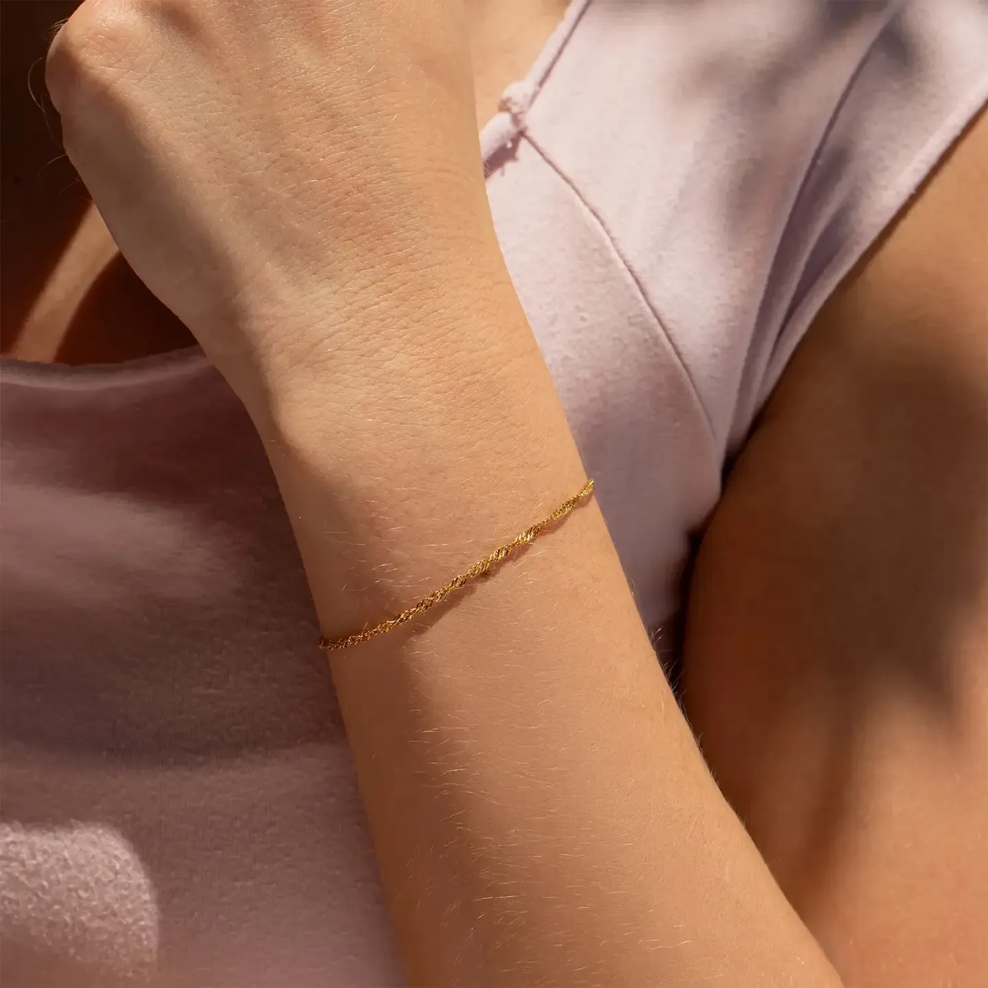 Gold Singapore Chain Bracelet