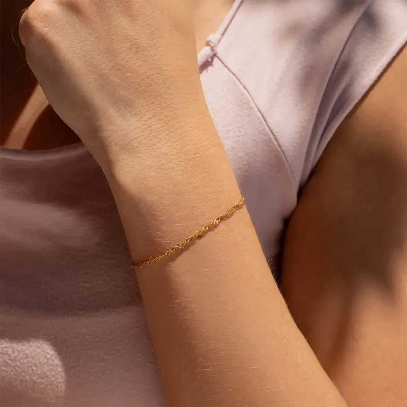 Gold Singapore Chain Bracelet